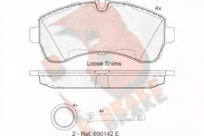 R BRAKE rb1785 -  Комплект тормозных колодок, дисковый тормоз